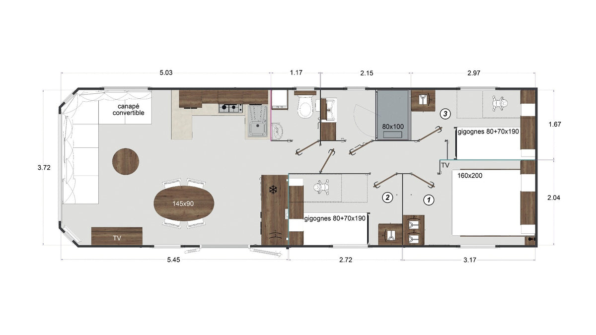 Plan du RAPIDHOME ÉLITE 1153 